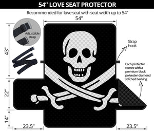 Calico Jack Pirate Flag Print Loveseat Protector