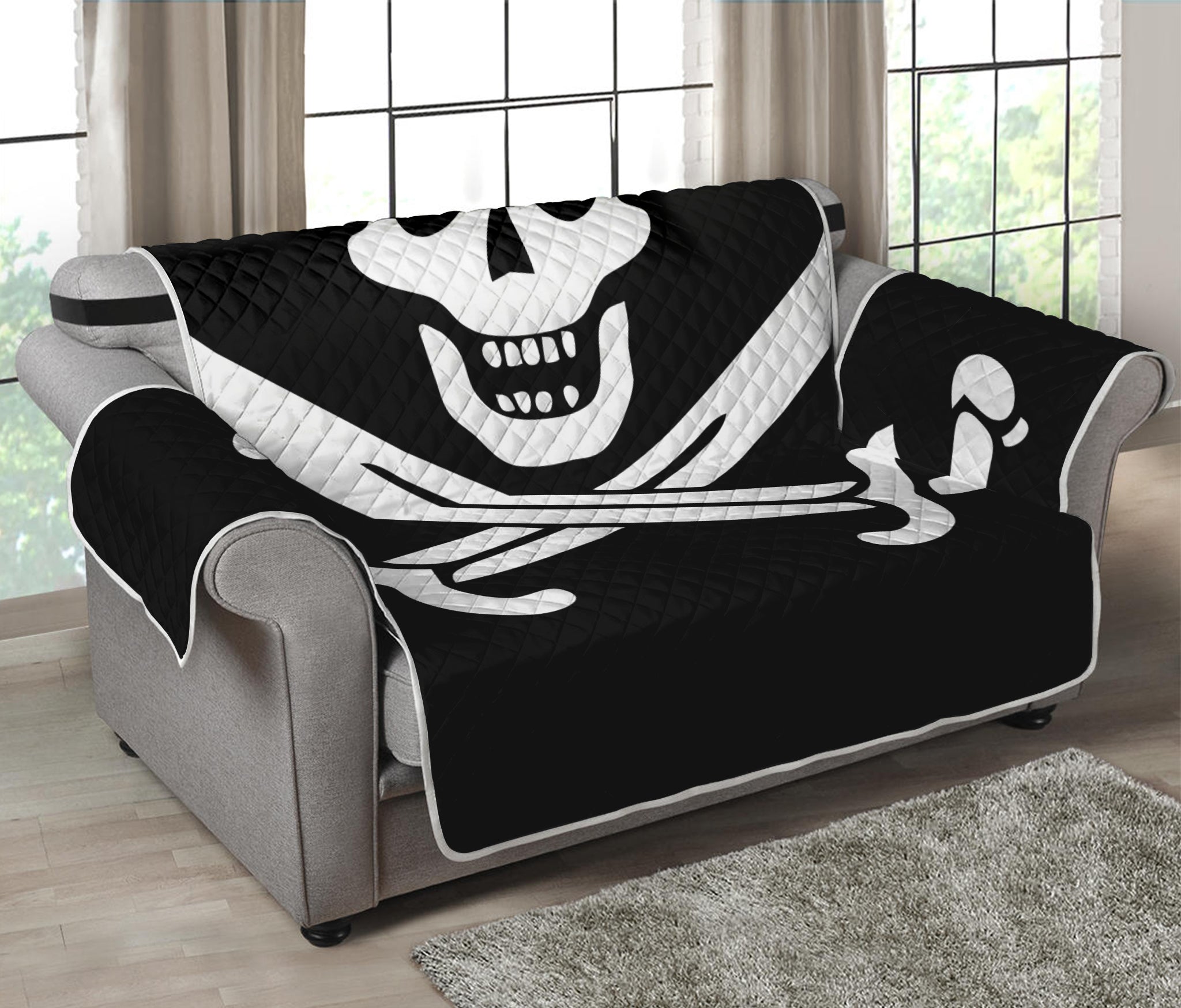 Calico Jack Pirate Flag Print Loveseat Protector