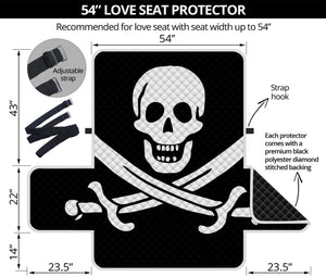 Calico Jack Pirate Flag Print Loveseat Protector