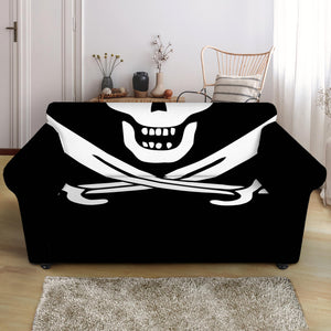 Calico Jack Pirate Flag Print Loveseat Slipcover