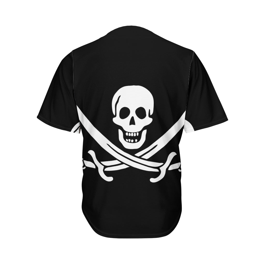 Calico Jack Pirate Flag Print Men's Baseball Jersey