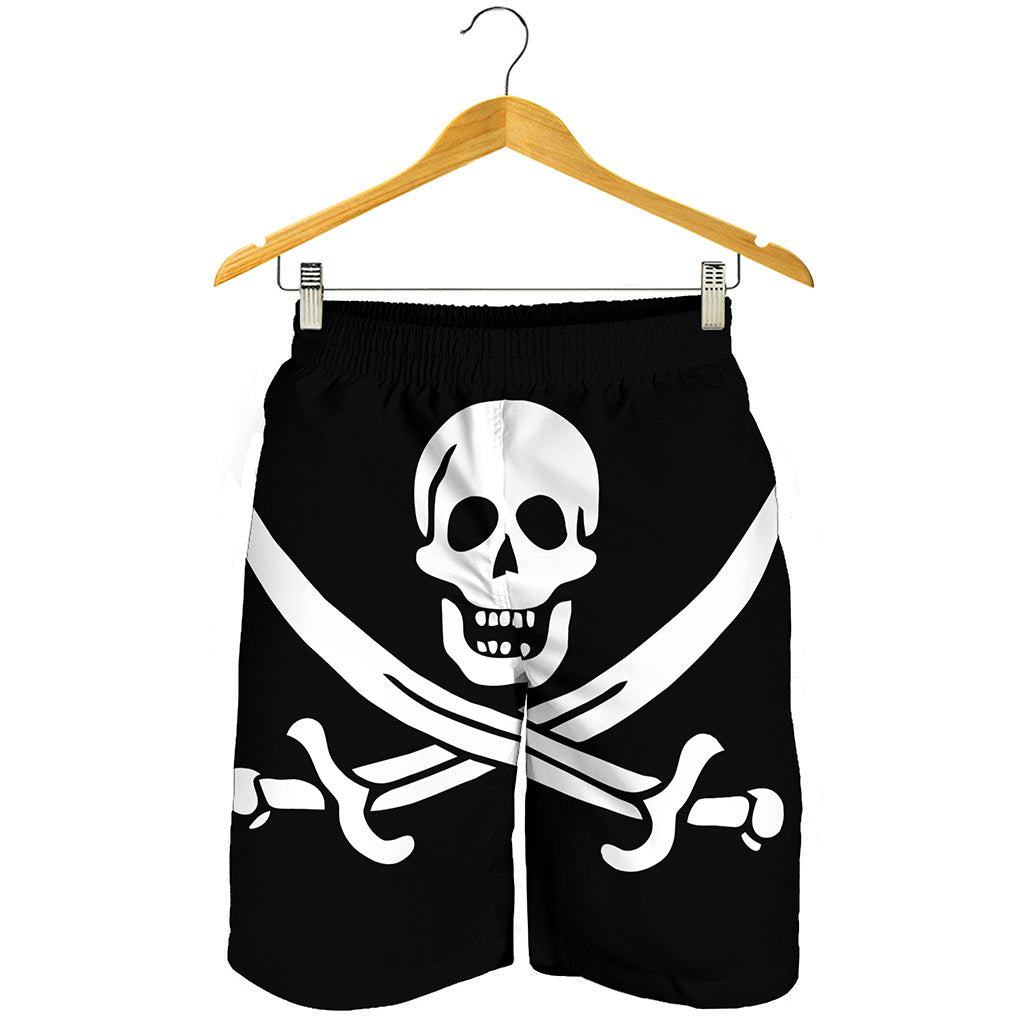 Calico Jack Pirate Flag Print Men's Shorts
