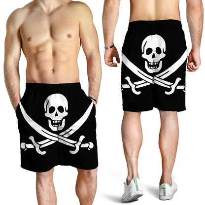 Calico Jack Pirate Flag Print Men's Shorts