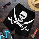 Calico Jack Pirate Flag Print Men's Shorts