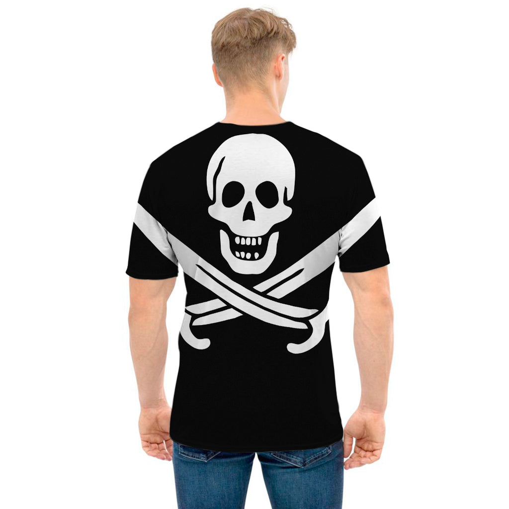 Calico Jack Pirate Flag Print Men's T-Shirt