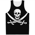 Calico Jack Pirate Flag Print Men's Tank Top