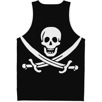 Calico Jack Pirate Flag Print Men's Tank Top