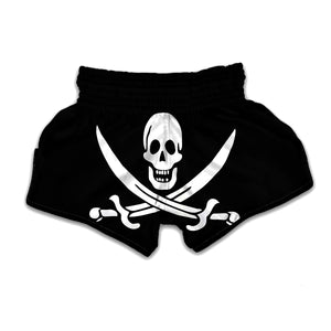 Calico Jack Pirate Flag Print Muay Thai Boxing Shorts