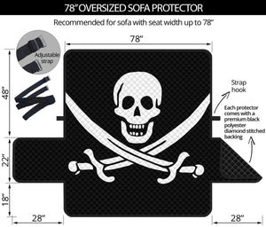 Calico Jack Pirate Flag Print Oversized Sofa Protector