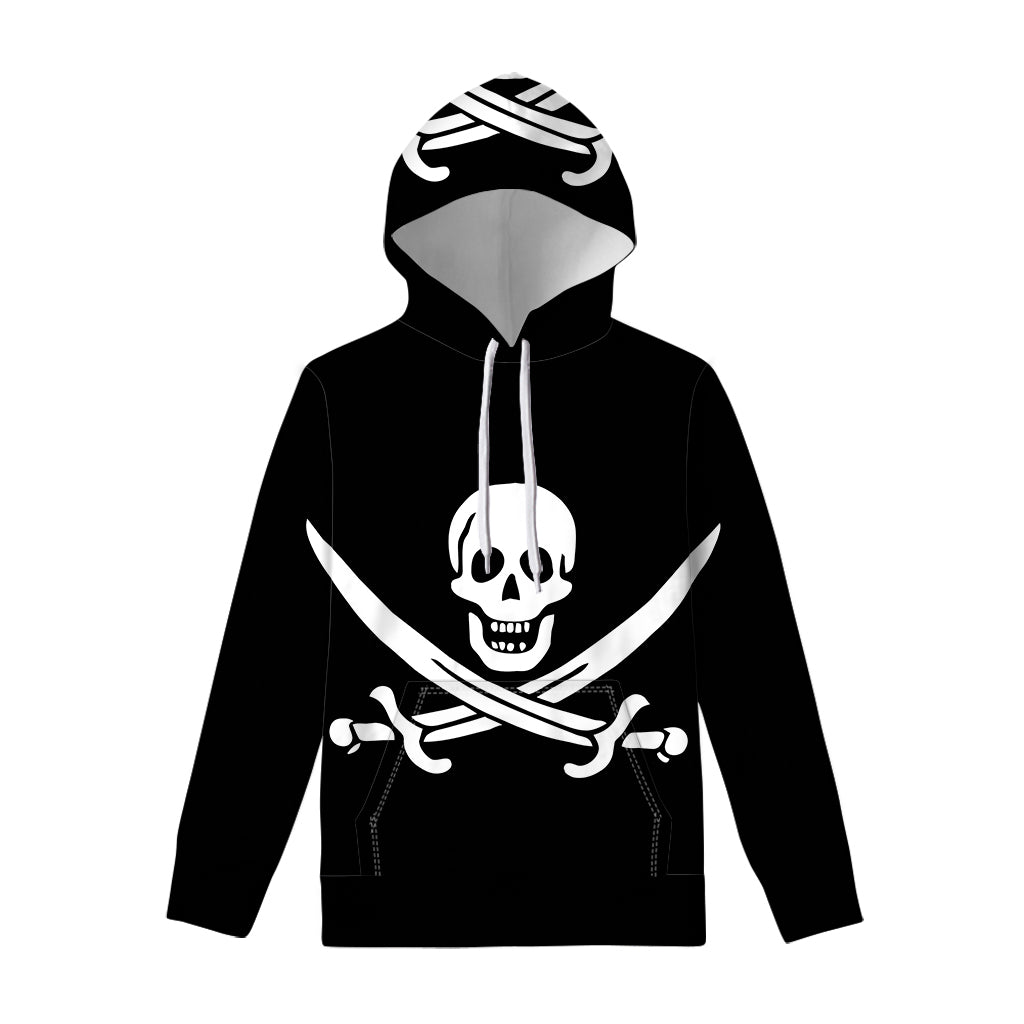 Calico Jack Pirate Flag Print Pullover Hoodie