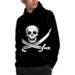 Calico Jack Pirate Flag Print Pullover Hoodie