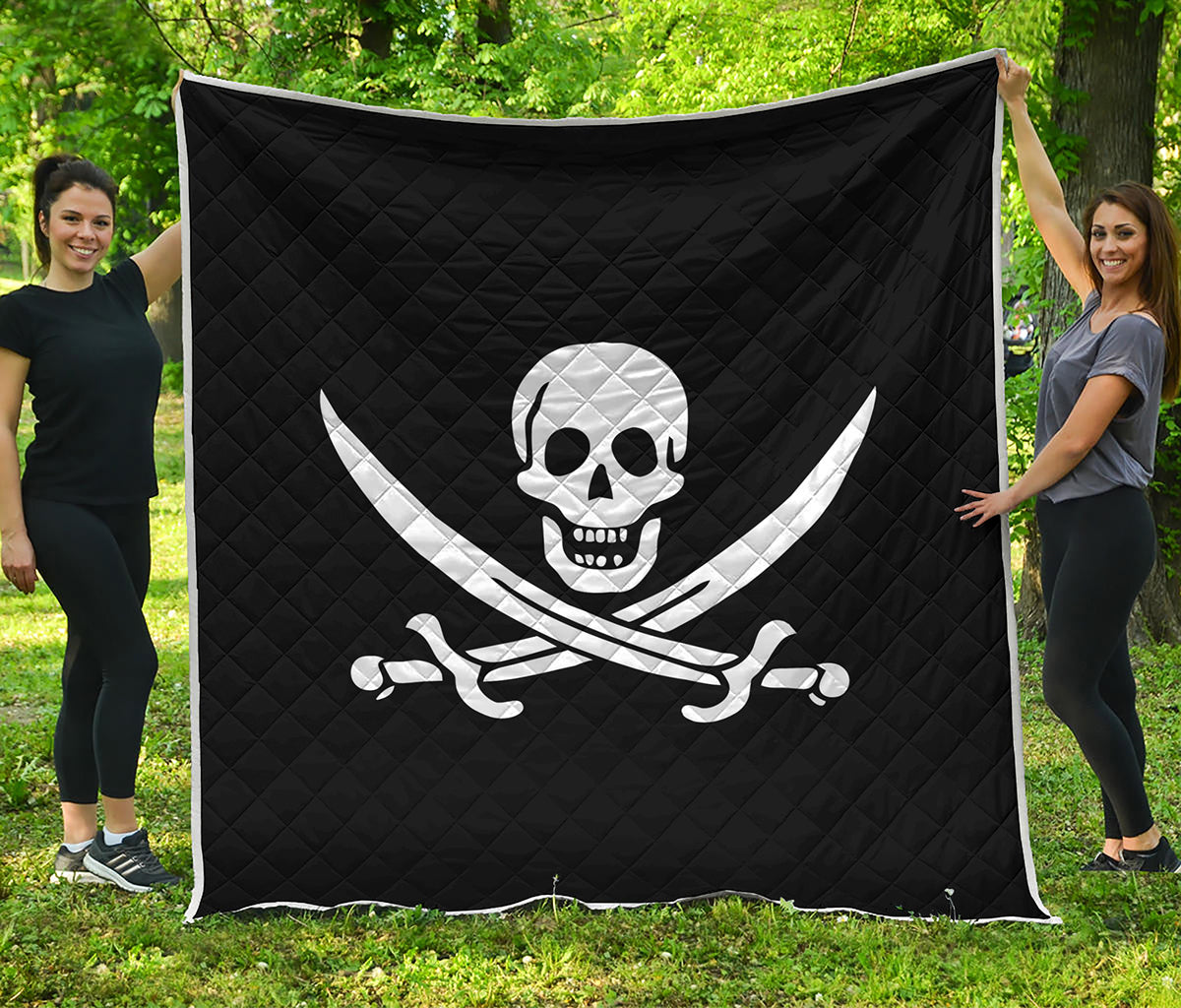 Calico Jack Pirate Flag Print Quilt