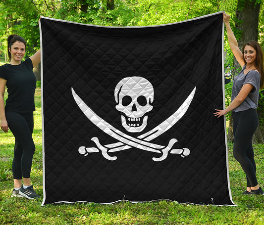 Calico Jack Pirate Flag Print Quilt