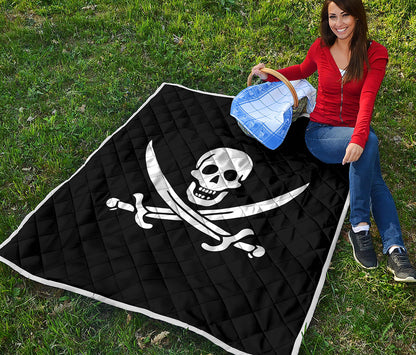 Calico Jack Pirate Flag Print Quilt