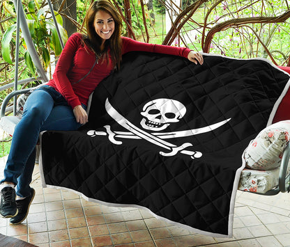 Calico Jack Pirate Flag Print Quilt