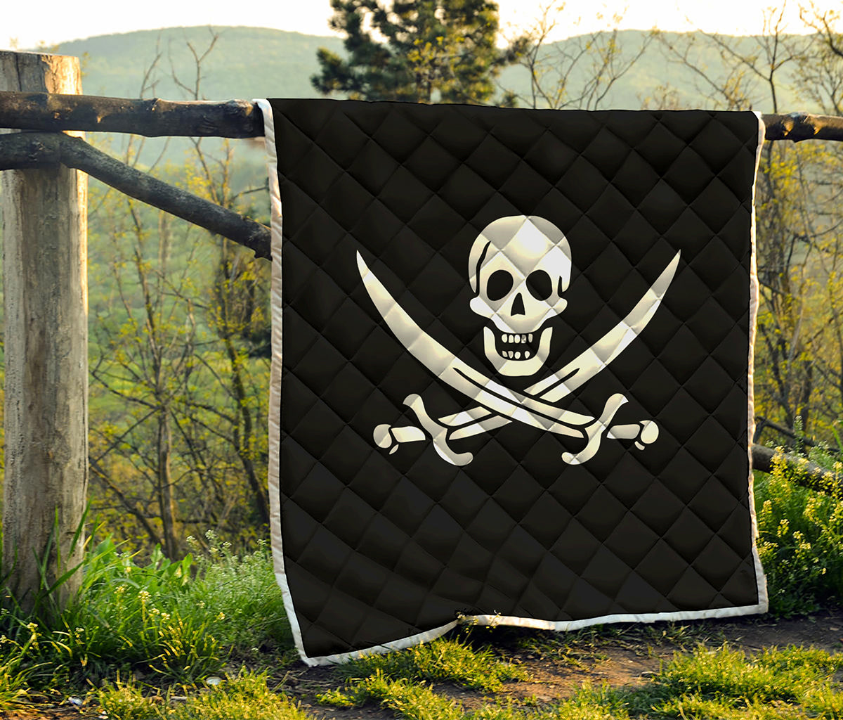 Calico Jack Pirate Flag Print Quilt