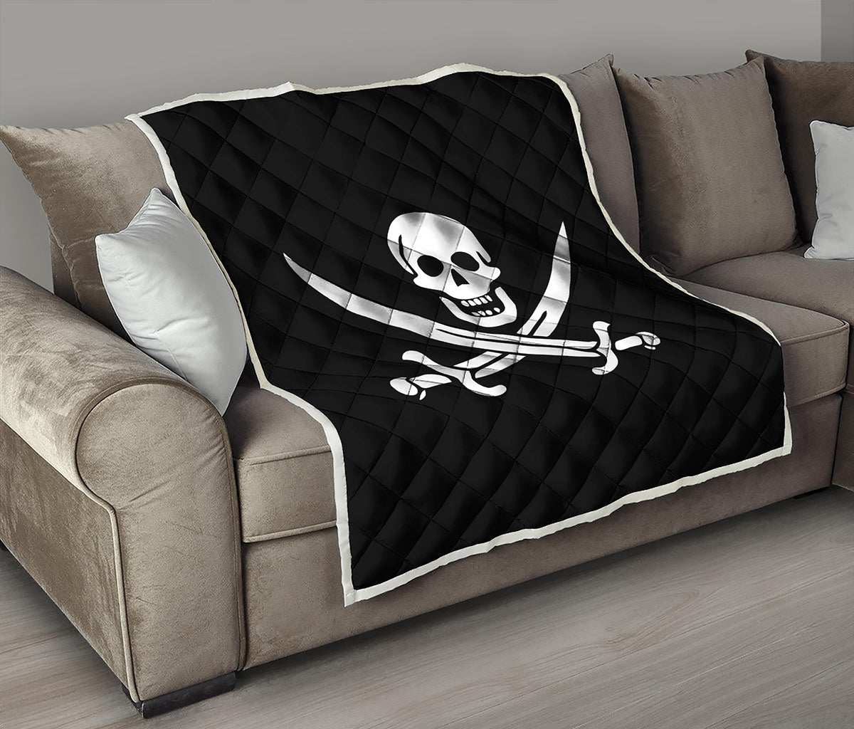 Calico Jack Pirate Flag Print Quilt
