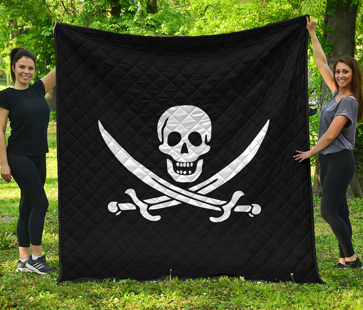 Calico Jack Pirate Flag Print Quilt