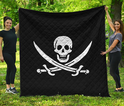 Calico Jack Pirate Flag Print Quilt