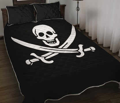 Calico Jack Pirate Flag Print Quilt Bed Set