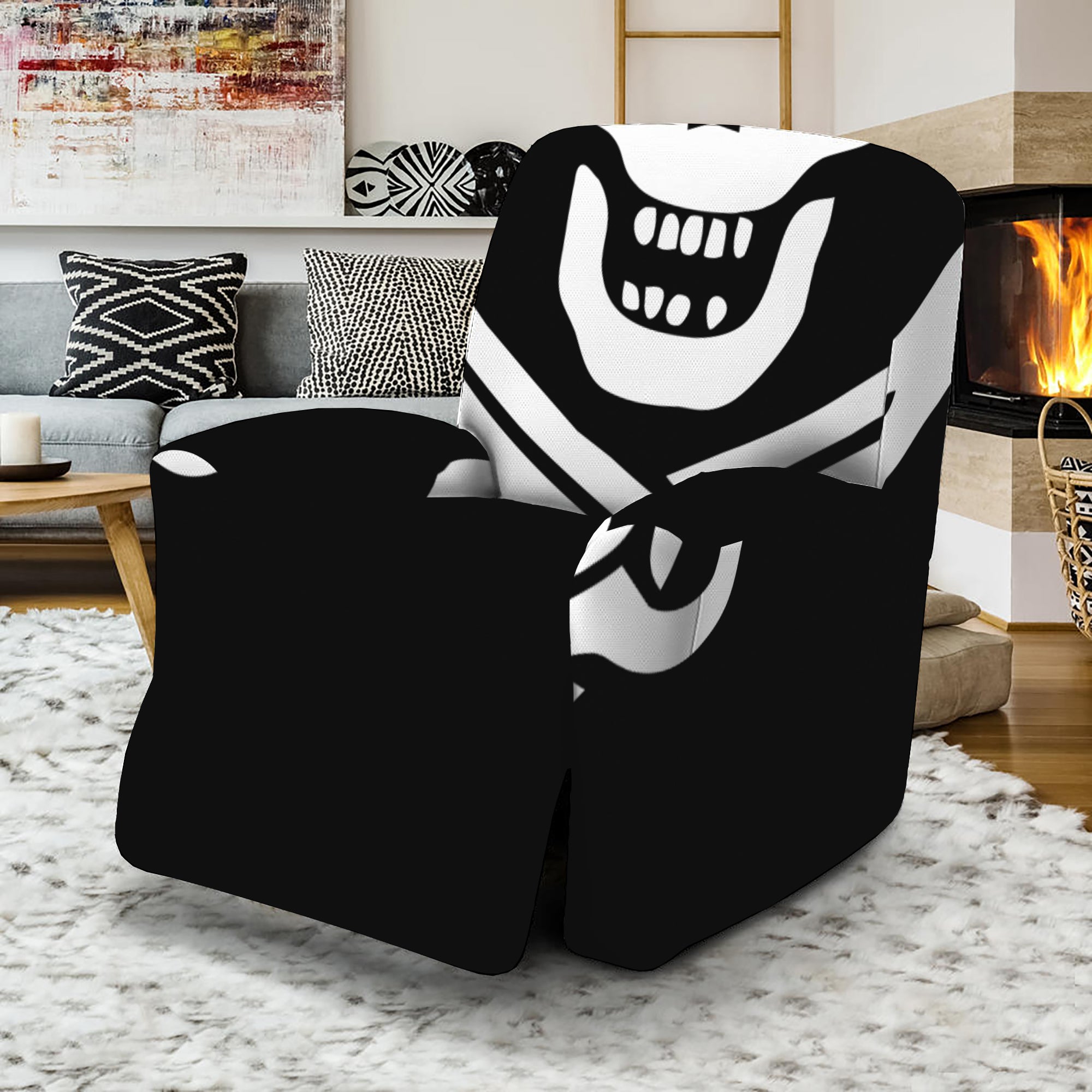 Calico Jack Pirate Flag Print Recliner Slipcover