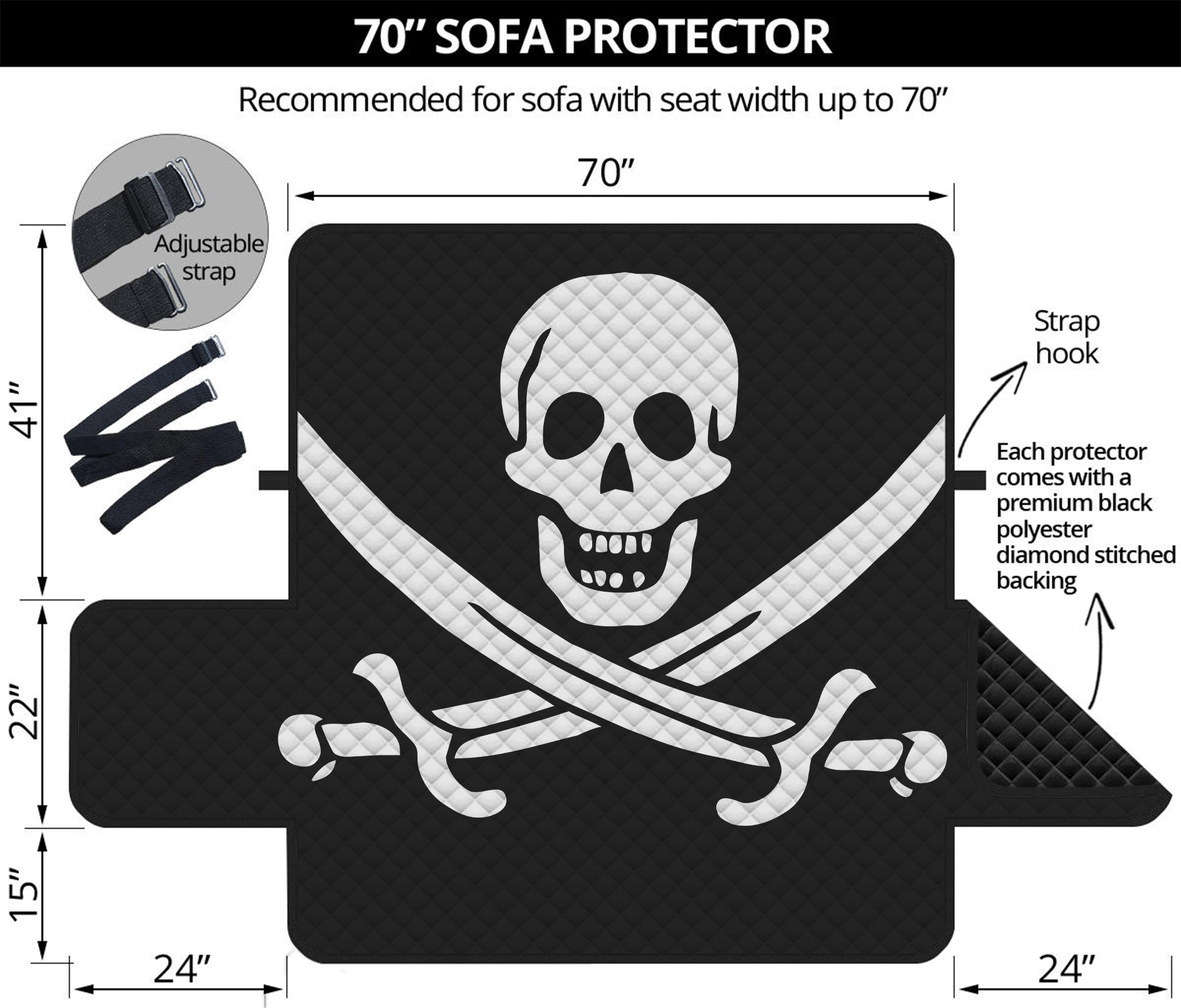 Calico Jack Pirate Flag Print Sofa Protector