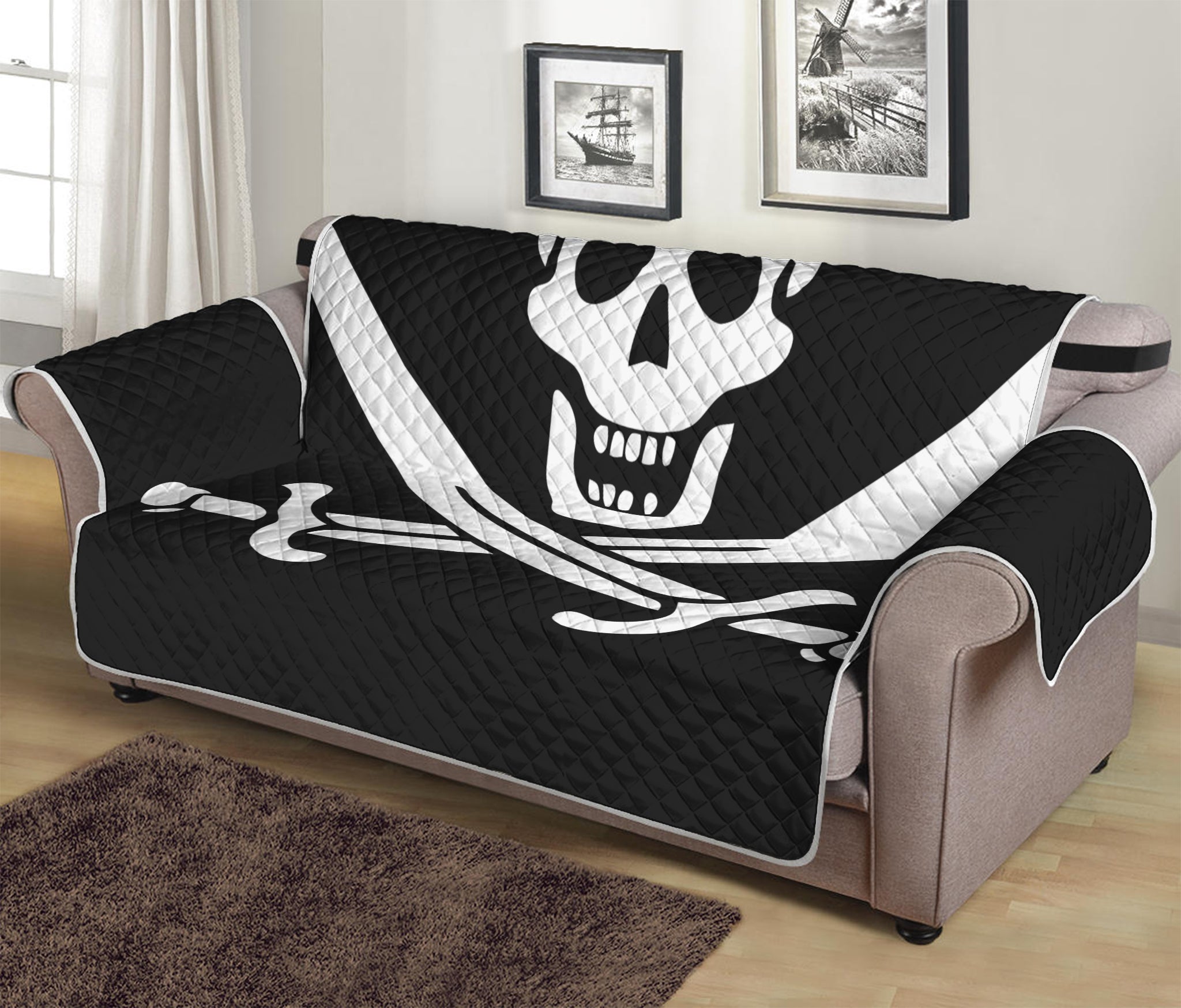 Calico Jack Pirate Flag Print Sofa Protector