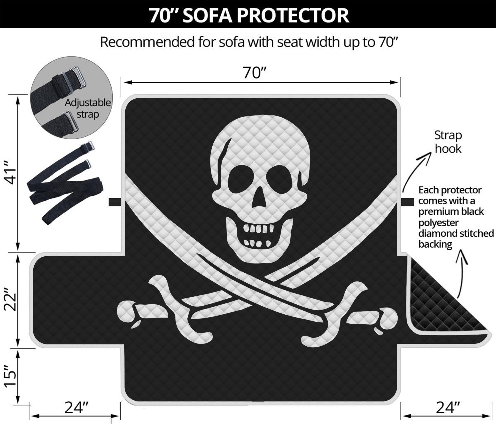 Calico Jack Pirate Flag Print Sofa Protector