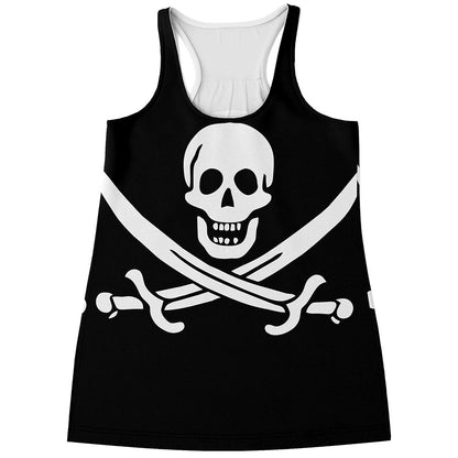 Calico Jack Pirate Flag Print Women's Racerback Tank Top