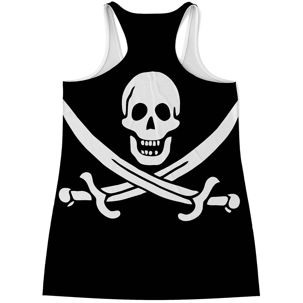 Calico Jack Pirate Flag Print Women's Racerback Tank Top
