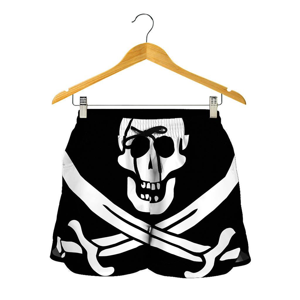 Calico Jack Pirate Flag Print Women's Shorts