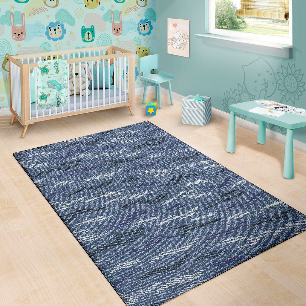 Camo Denim Jeans Pattern Print Area Rug