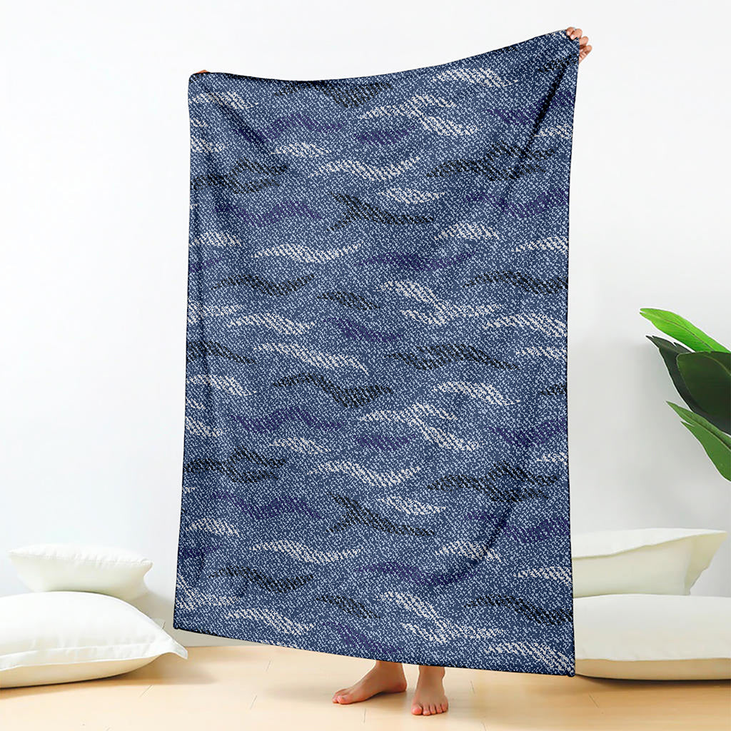 Camo Denim Jeans Pattern Print Blanket