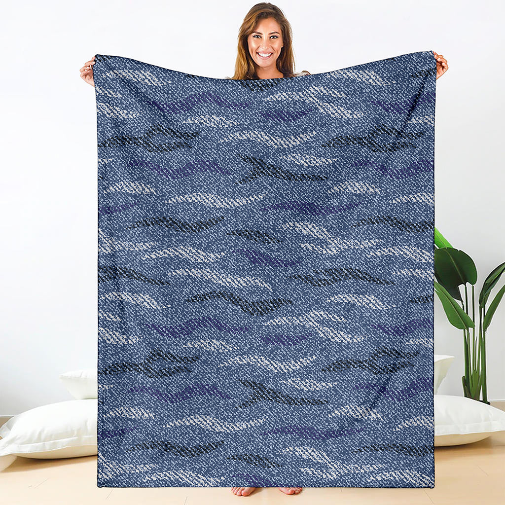 Camo Denim Jeans Pattern Print Blanket