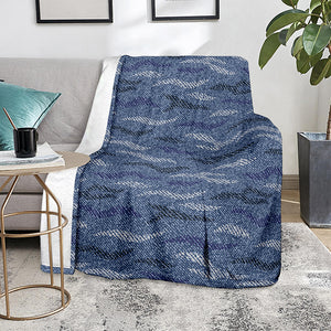 Camo Denim Jeans Pattern Print Blanket