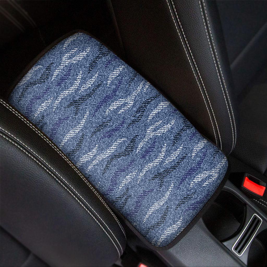 Camo Denim Jeans Pattern Print Car Center Console Cover