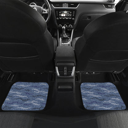Camo Denim Jeans Pattern Print Front and Back Car Floor Mats