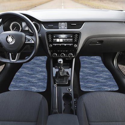 Camo Denim Jeans Pattern Print Front Car Floor Mats