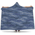 Camo Denim Jeans Pattern Print Hooded Blanket