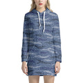 Camo Denim Jeans Pattern Print Pullover Hoodie Dress