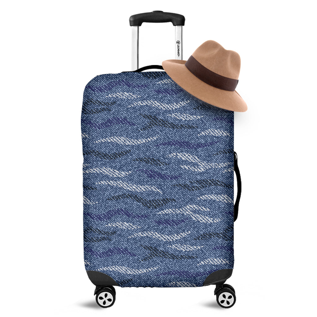 Camo Denim Jeans Pattern Print Luggage Cover