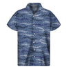 Camo Denim Jeans Pattern Print Men's Short Sleeve Shirt