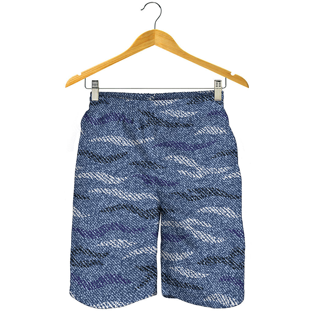 Camo Denim Jeans Pattern Print Men's Shorts