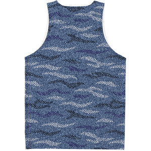 Camo Denim Jeans Pattern Print Men's Tank Top