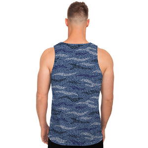 Camo Denim Jeans Pattern Print Men's Tank Top