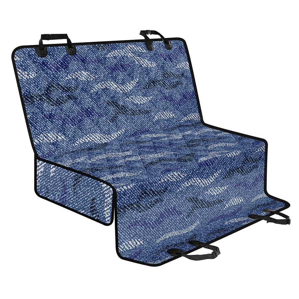 Camo Denim Jeans Pattern Print Pet Car Back Seat Cover