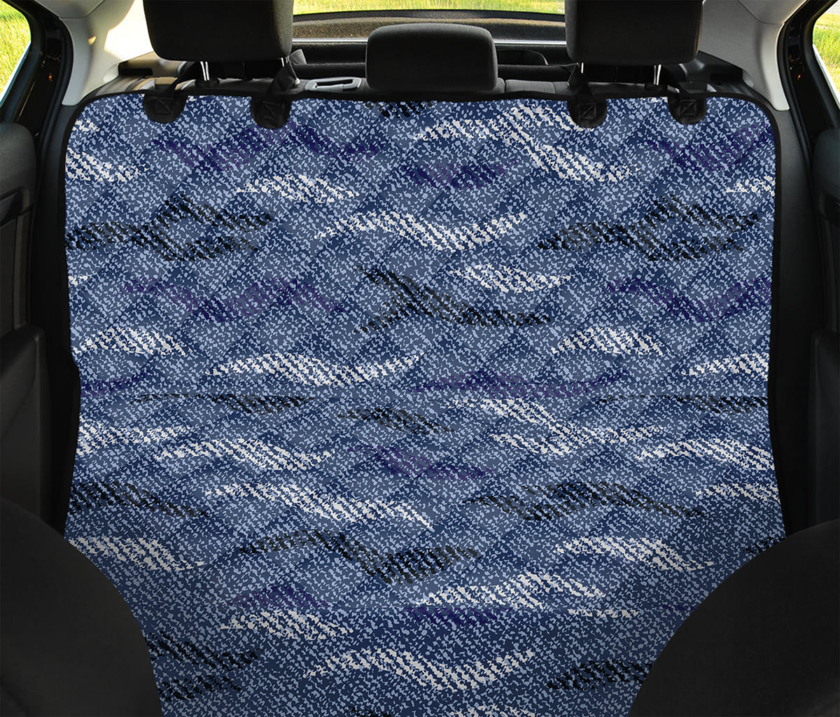 Camo Denim Jeans Pattern Print Pet Car Back Seat Cover