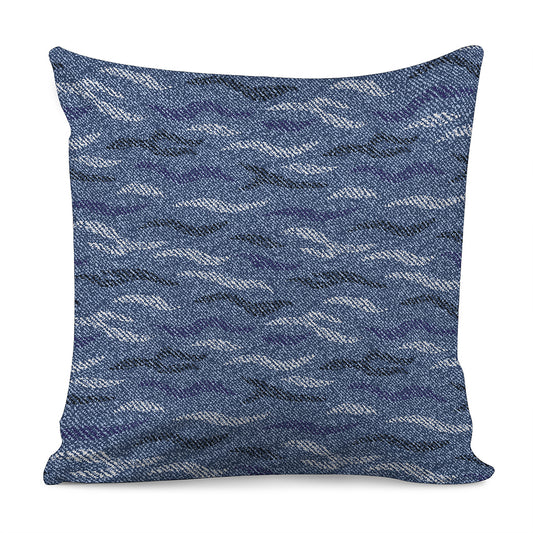 Camo Denim Jeans Pattern Print Pillow Cover