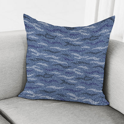 Camo Denim Jeans Pattern Print Pillow Cover