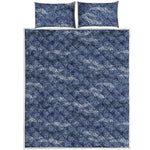 Camo Denim Jeans Pattern Print Quilt Bed Set